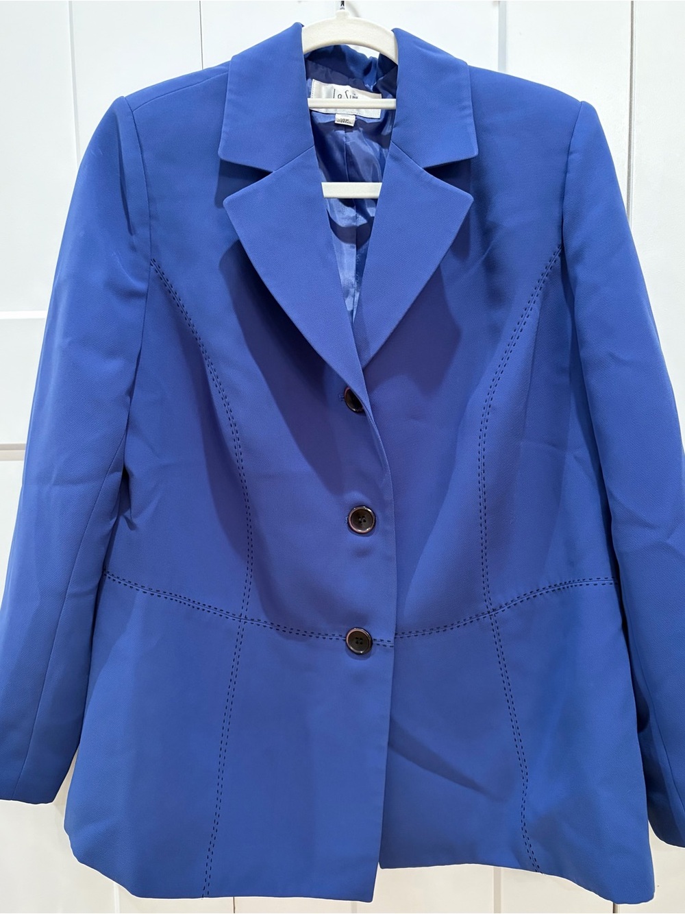 Le Suit Royal Cornflower Blue Women's Tailored Blazer